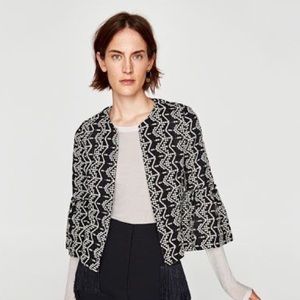 Embroidered Zara Blazer with Bell Sleeves